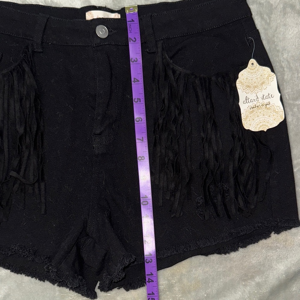 Altar'd State Black Fringe Jean Shorts - Picture 10 of 12